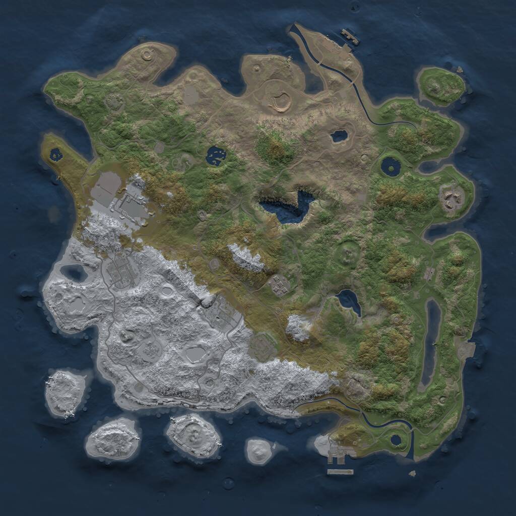 Rust Map: Procedural Map, Size: 4000, Seed: 559378, 14 Monuments