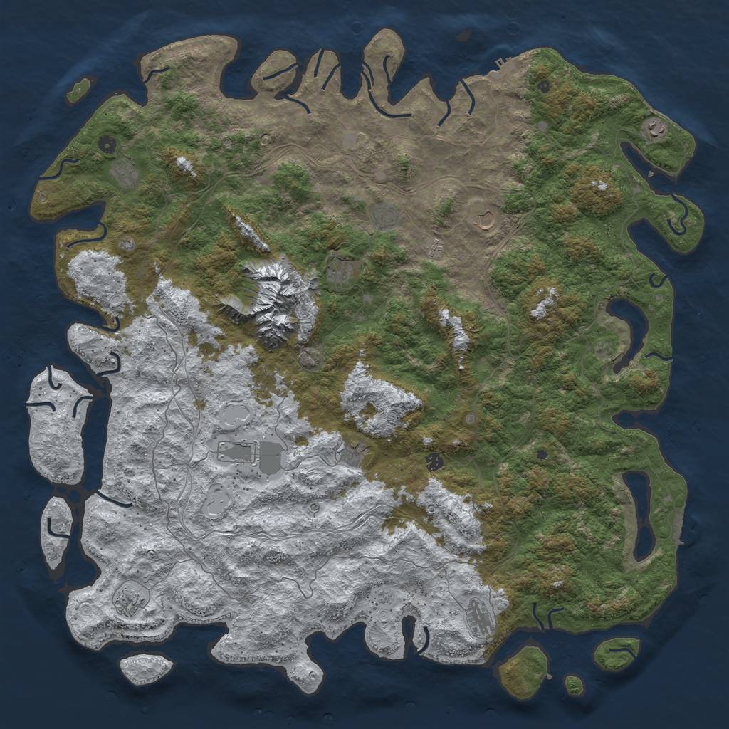 Rust Map: Procedural Map, Size: 6000, Seed: 113136, 20 Monuments