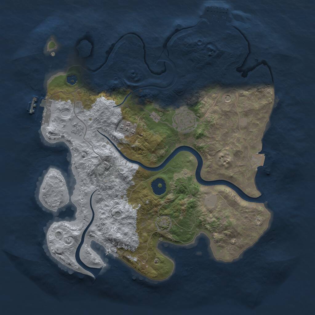 Rust Map: Procedural Map, Size: 3000, Seed: 9853, 8 Monuments
