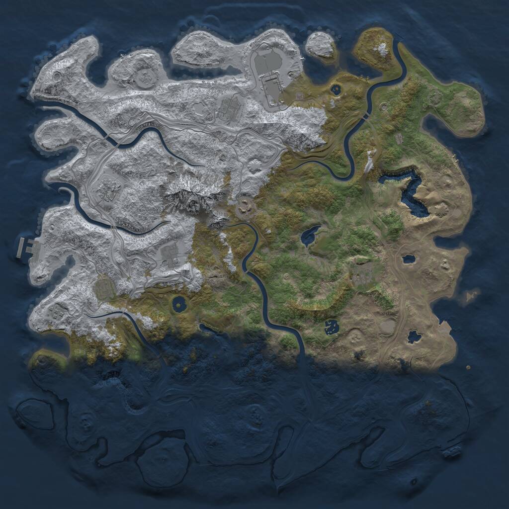 Rust Map: Procedural Map, Size: 5000, Seed: 334954744, 15 Monuments