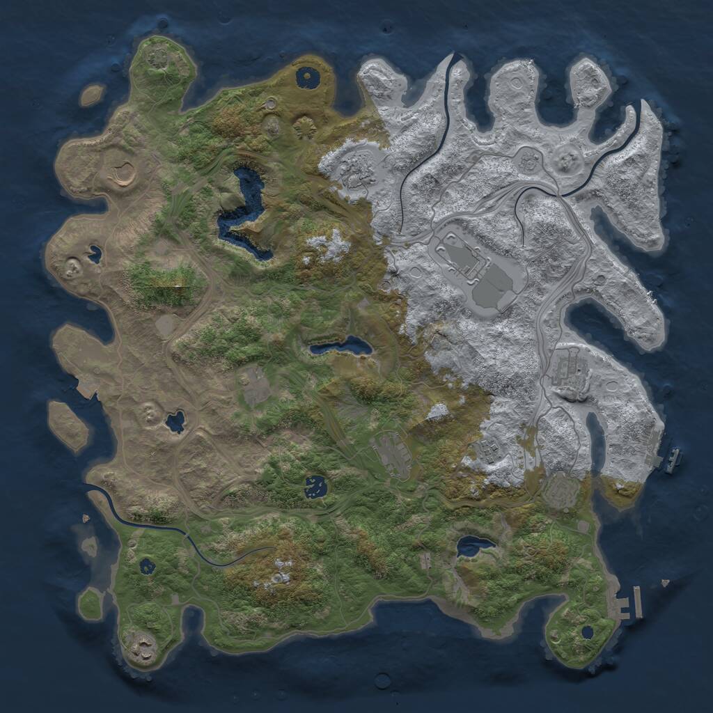 Rust Map: Procedural Map, Size: 4500, Seed: 4891273, 16 Monuments