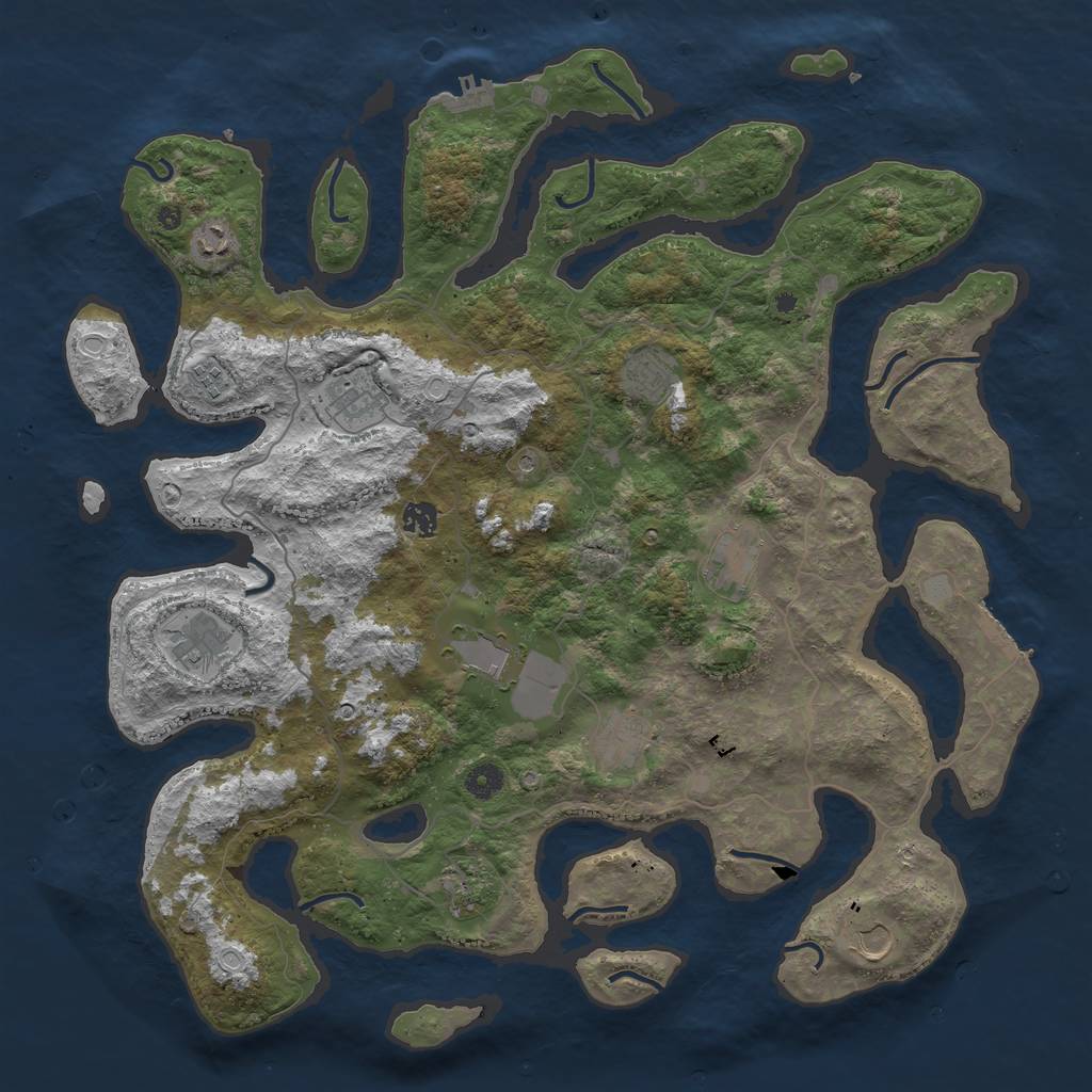 Rust Map: Procedural Map, Size: 4500, Seed: 1894634, 19 Monuments