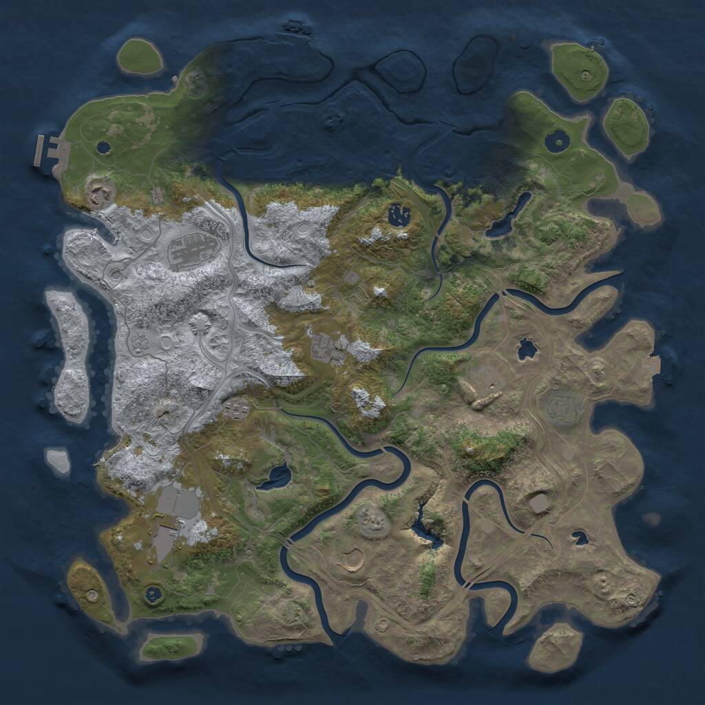 Rust Map: Procedural Map, Size: 4500, Seed: 603957, 15 Monuments