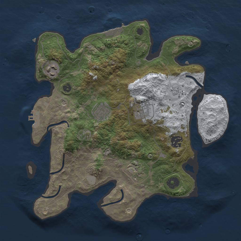 Rust Map: Procedural Map, Size: 3000, Seed: 4236622, 14 Monuments