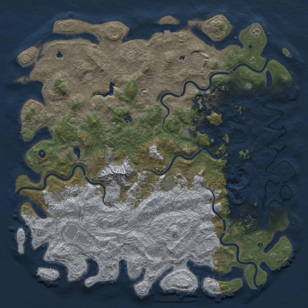 Rust Map: Procedural Map, Size: 6000, Seed: 5894512, 17 Monuments