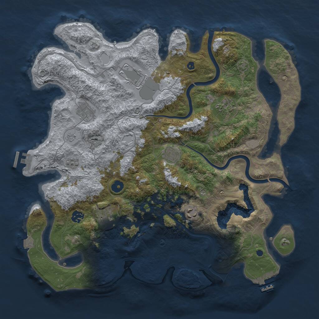 Rust Map: Procedural Map, Size: 4000, Seed: 701716, 14 Monuments