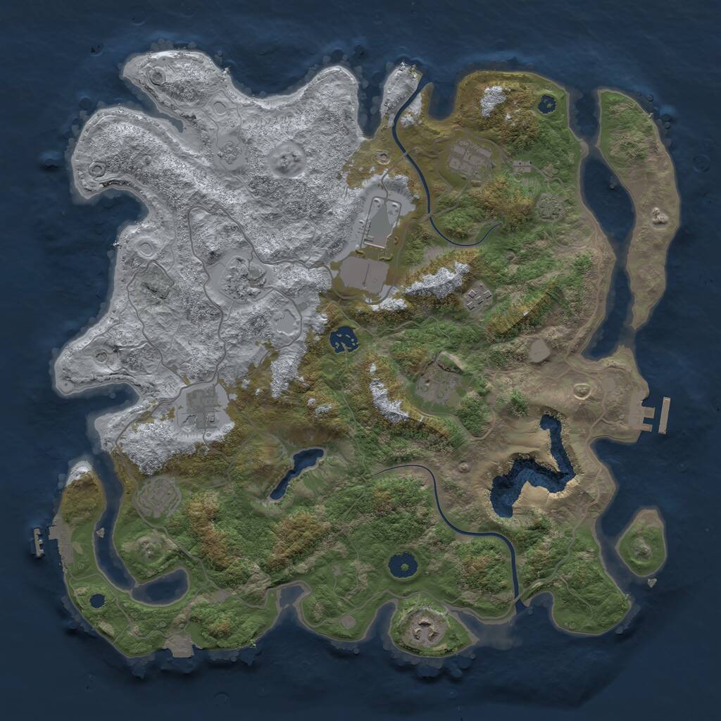 Rust Map: Procedural Map, Size: 4000, Seed: 701716, 15 Monuments