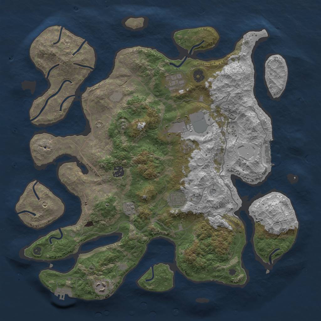 Rust Map: Procedural Map, Size: 4000, Seed: 826161, 14 Monuments