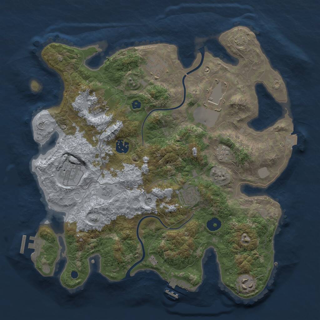 Rust Map: Procedural Map, Size: 3500, Seed: 231188, 14 Monuments