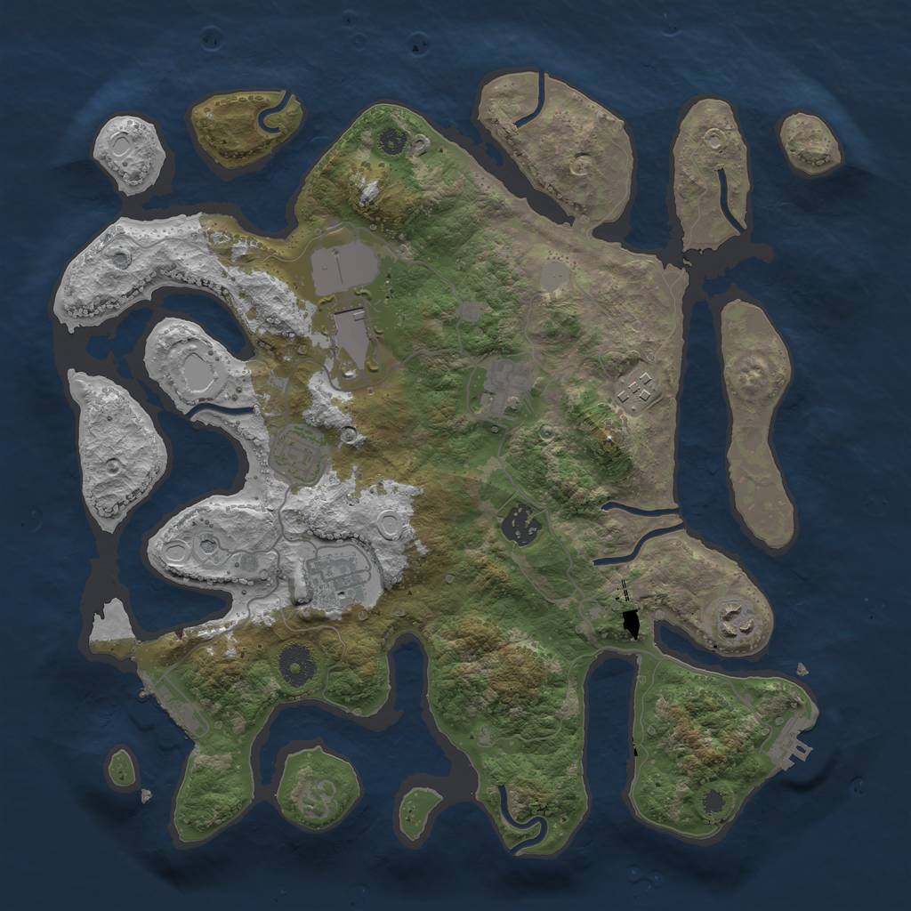 Rust Map: Procedural Map, Size: 3550, Seed: 530828, 15 Monuments