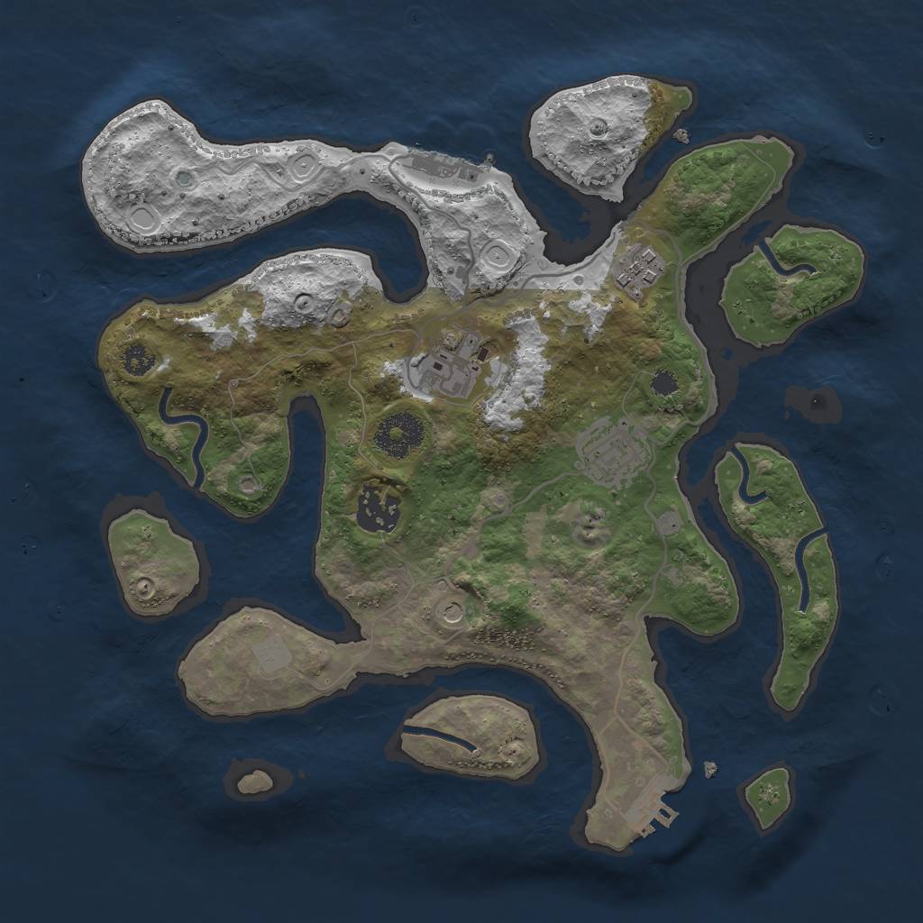 Rust Map: Procedural Map, Size: 3000, Seed: 312, 12 Monuments