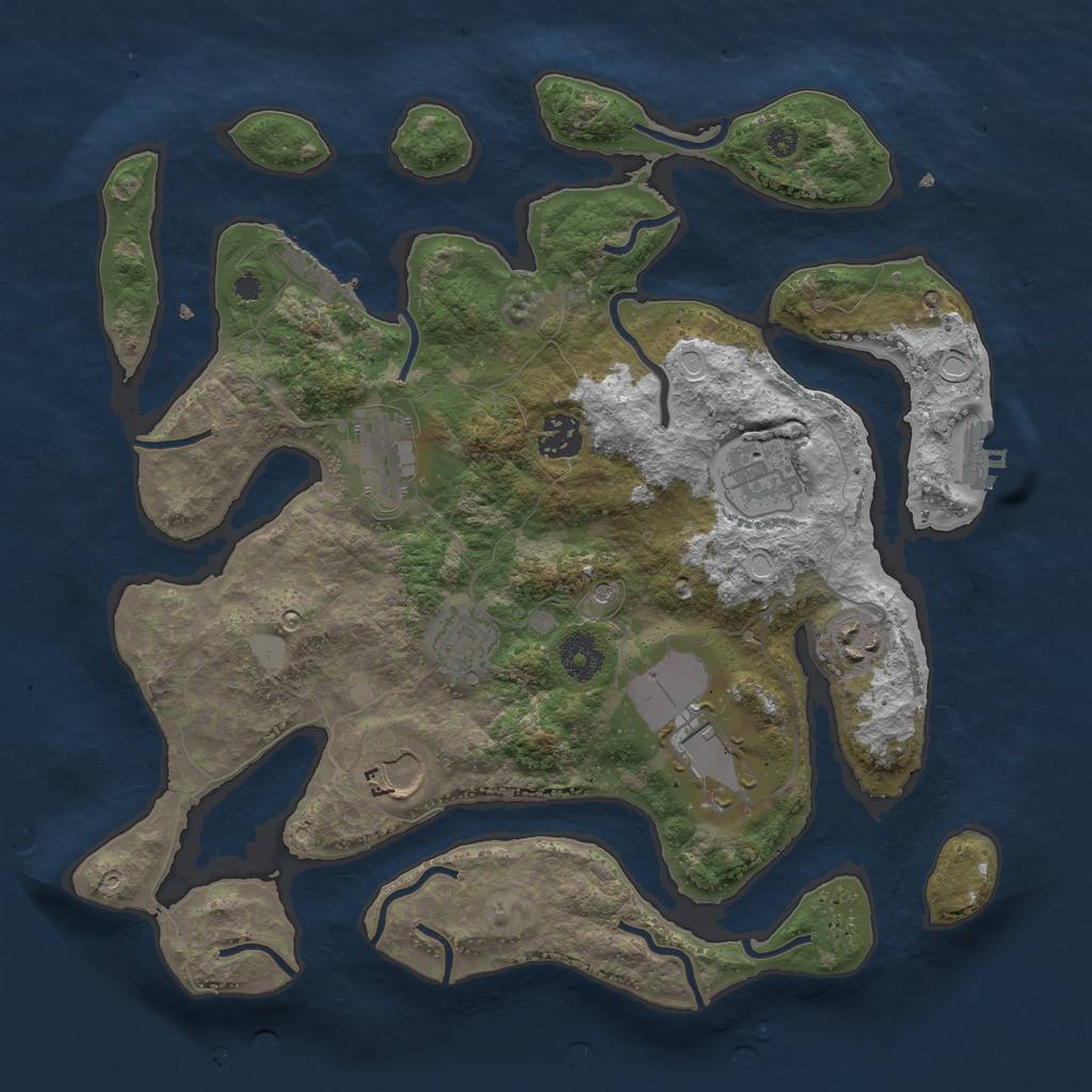 Rust Map: Procedural Map, Size: 3550, Seed: 839099, 15 Monuments