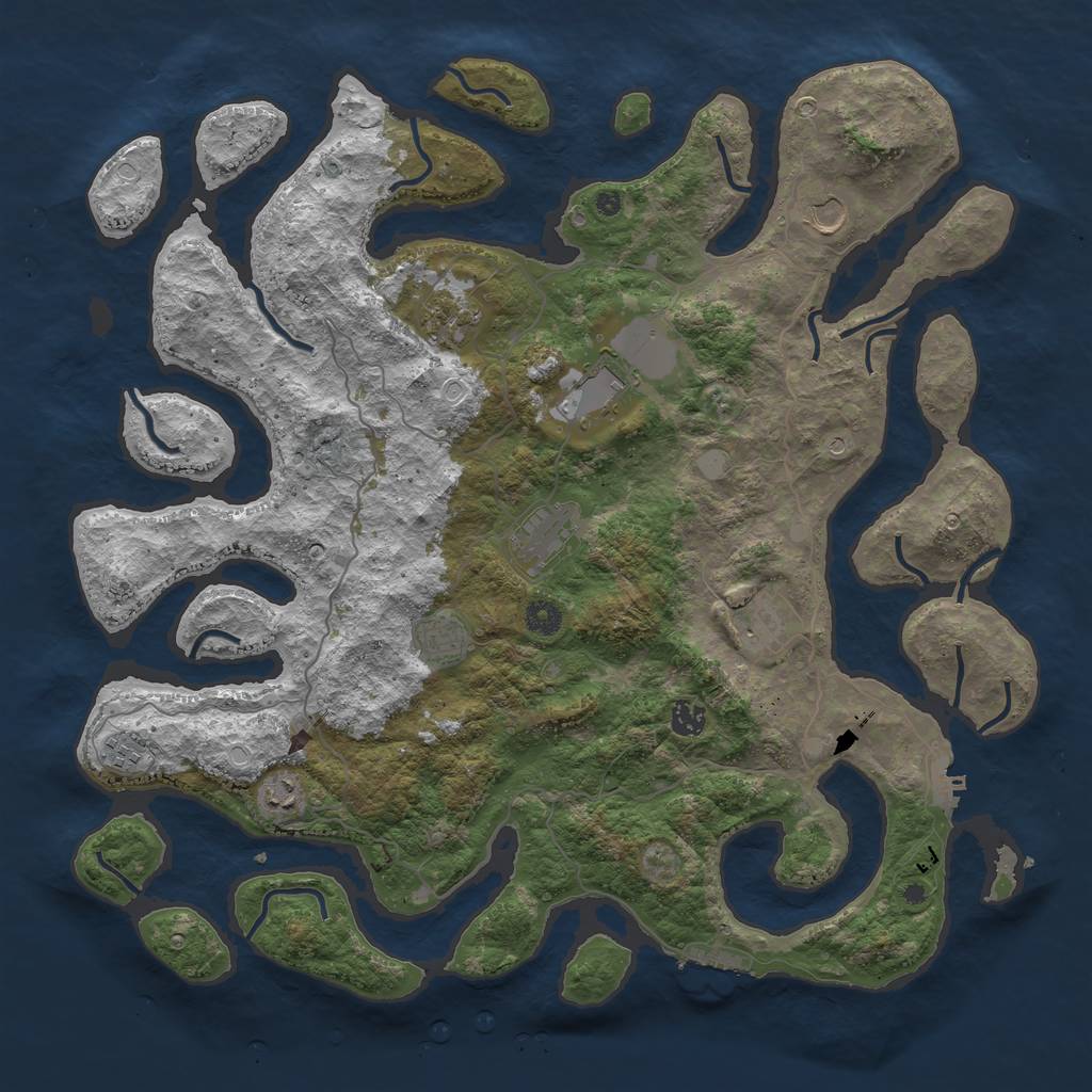 Rust Map: Procedural Map, Size: 4500, Seed: 1177169, 17 Monuments