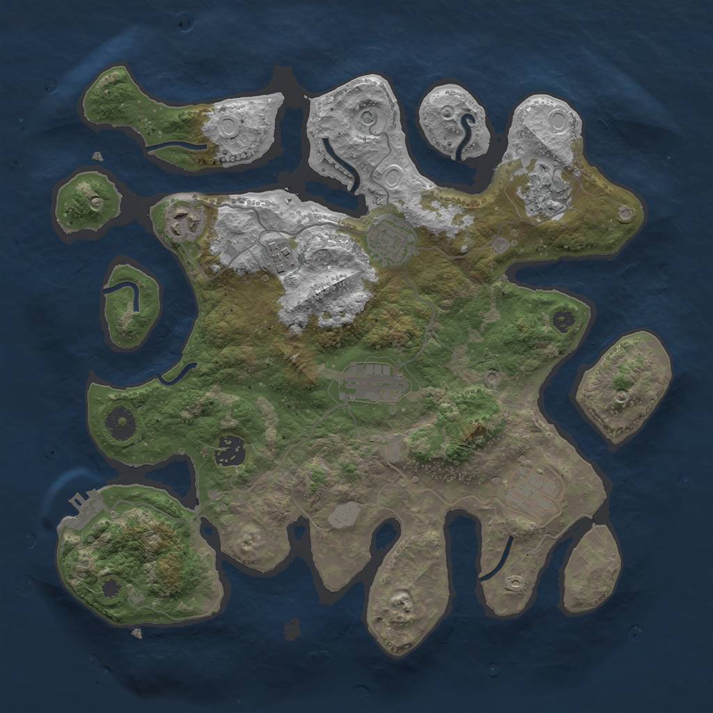Rust Map: Procedural Map, Size: 3400, Seed: 250, 14 Monuments