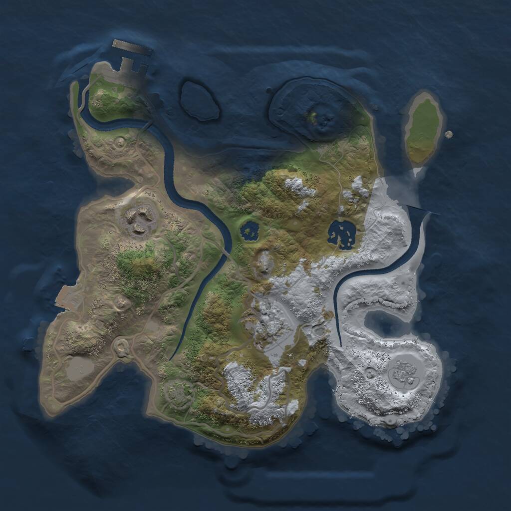 Rust Map: Procedural Map, Size: 2600, Seed: 81597, 7 Monuments