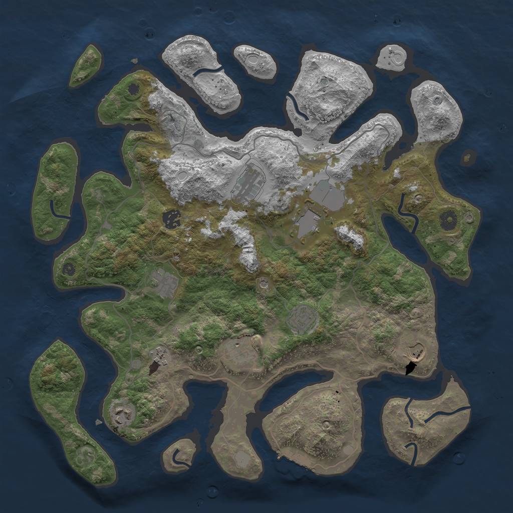 Rust Map: Procedural Map, Size: 4000, Seed: 31000, 16 Monuments