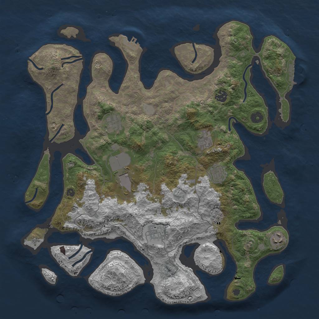 Rust Map: Procedural Map, Size: 4000, Seed: 977604, 15 Monuments