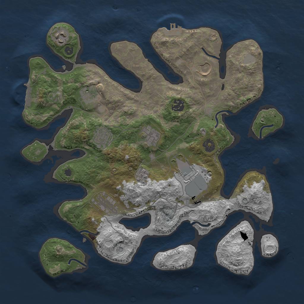 Rust Map: Procedural Map, Size: 3550, Seed: 796769, 17 Monuments