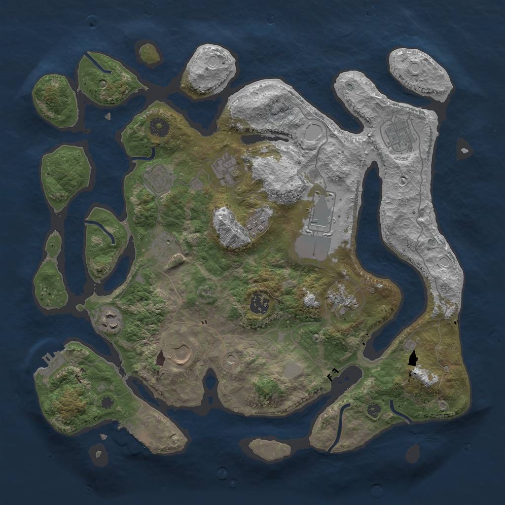 Rust Map: Procedural Map, Size: 3800, Seed: 18614, 18 Monuments