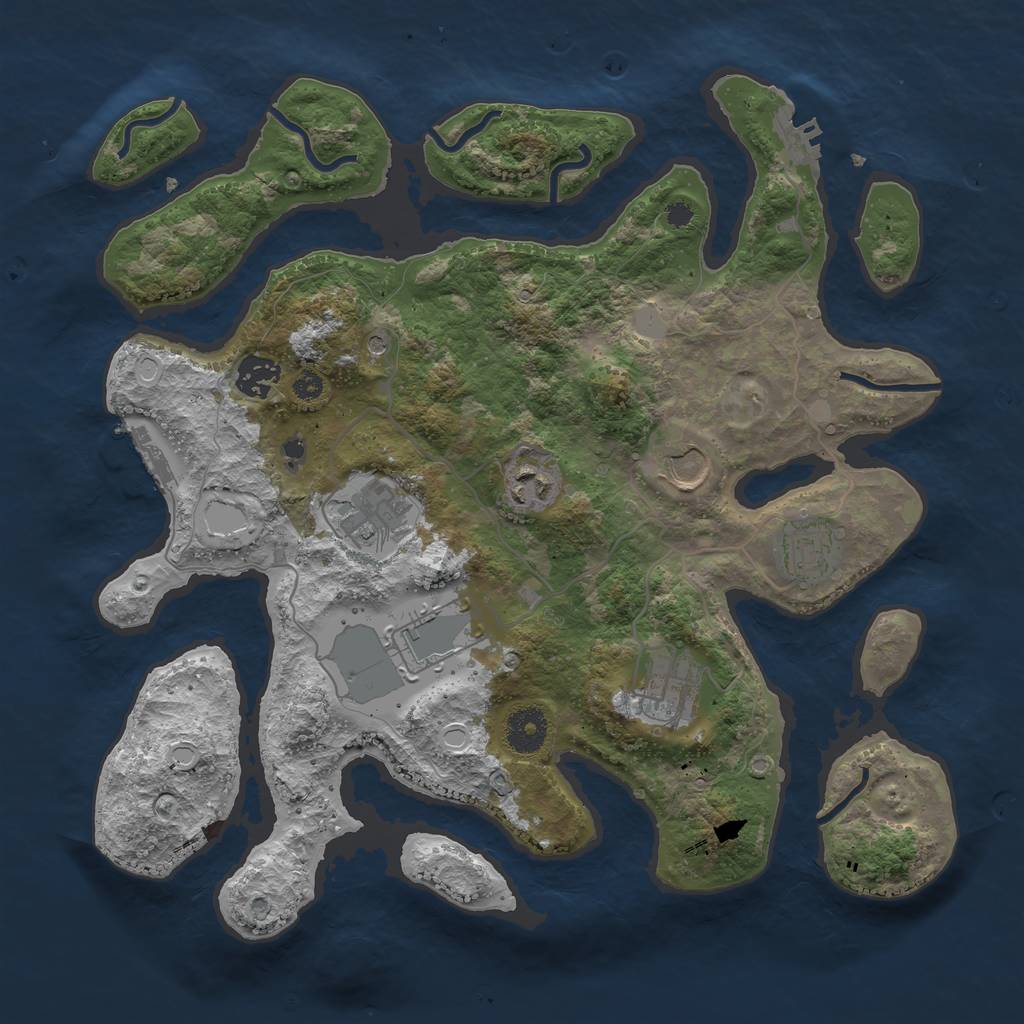 Rust Map: Procedural Map, Size: 3550, Seed: 677379, 15 Monuments