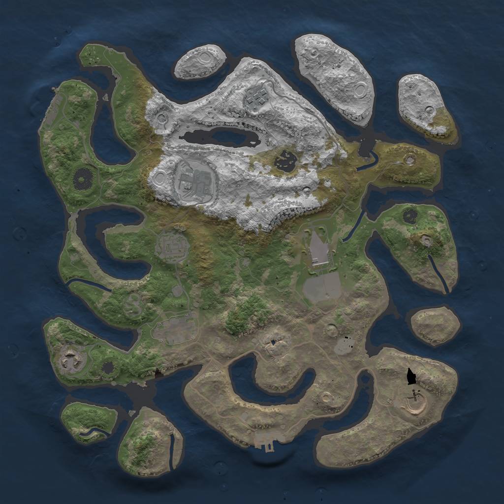 Rust Map: Procedural Map, Size: 3550, Seed: 113101, 16 Monuments