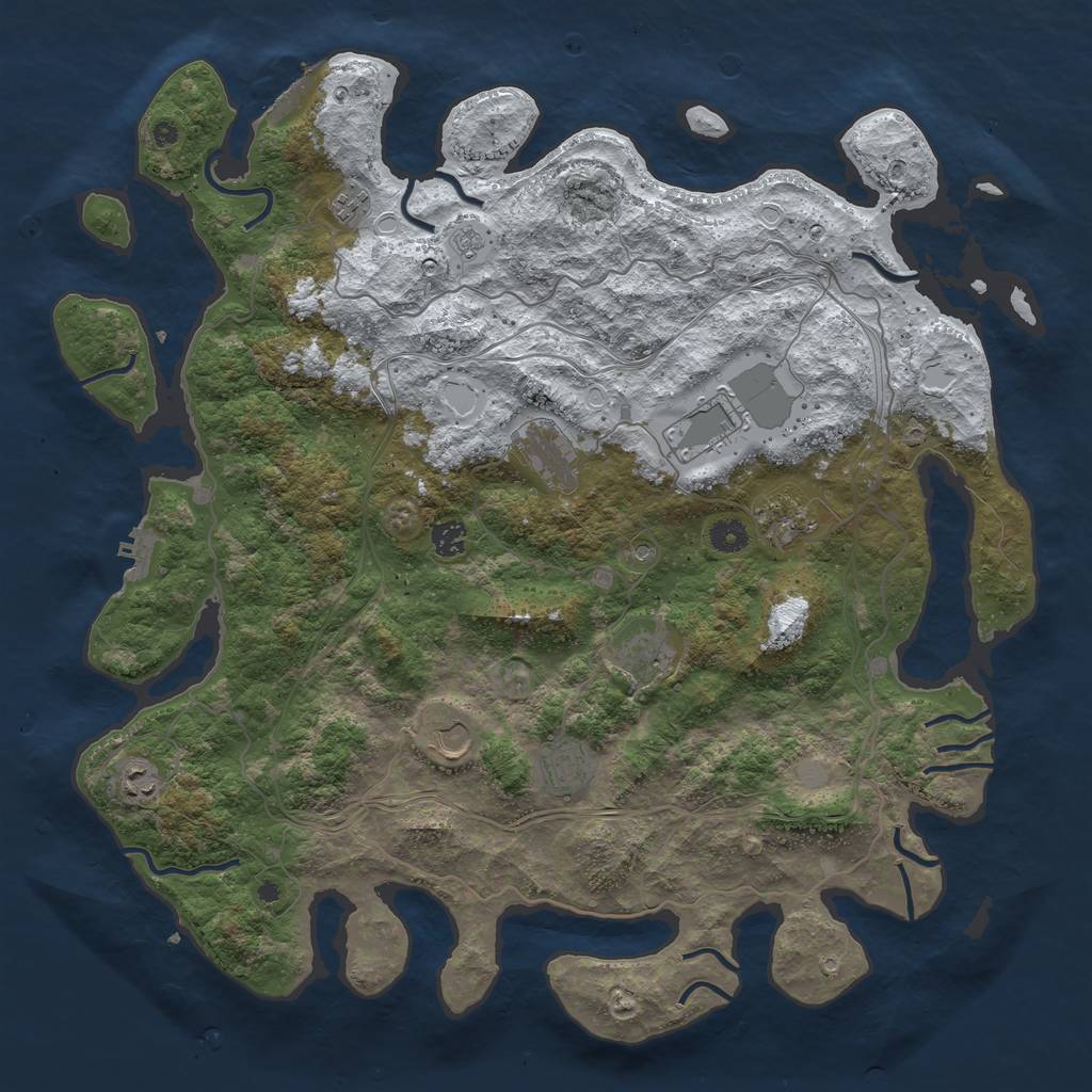Rust Map: Procedural Map, Size: 4500, Seed: 1823086, 18 Monuments