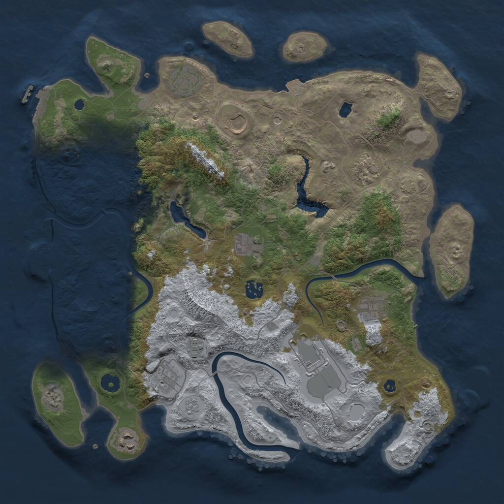 Rust Map: Procedural Map, Size: 4000, Seed: 206203, 16 Monuments