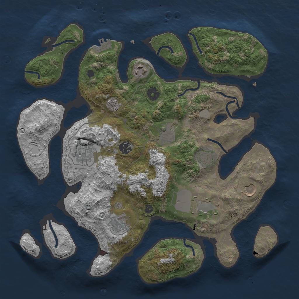 Rust Map: Procedural Map, Size: 3550, Seed: 981148, 15 Monuments