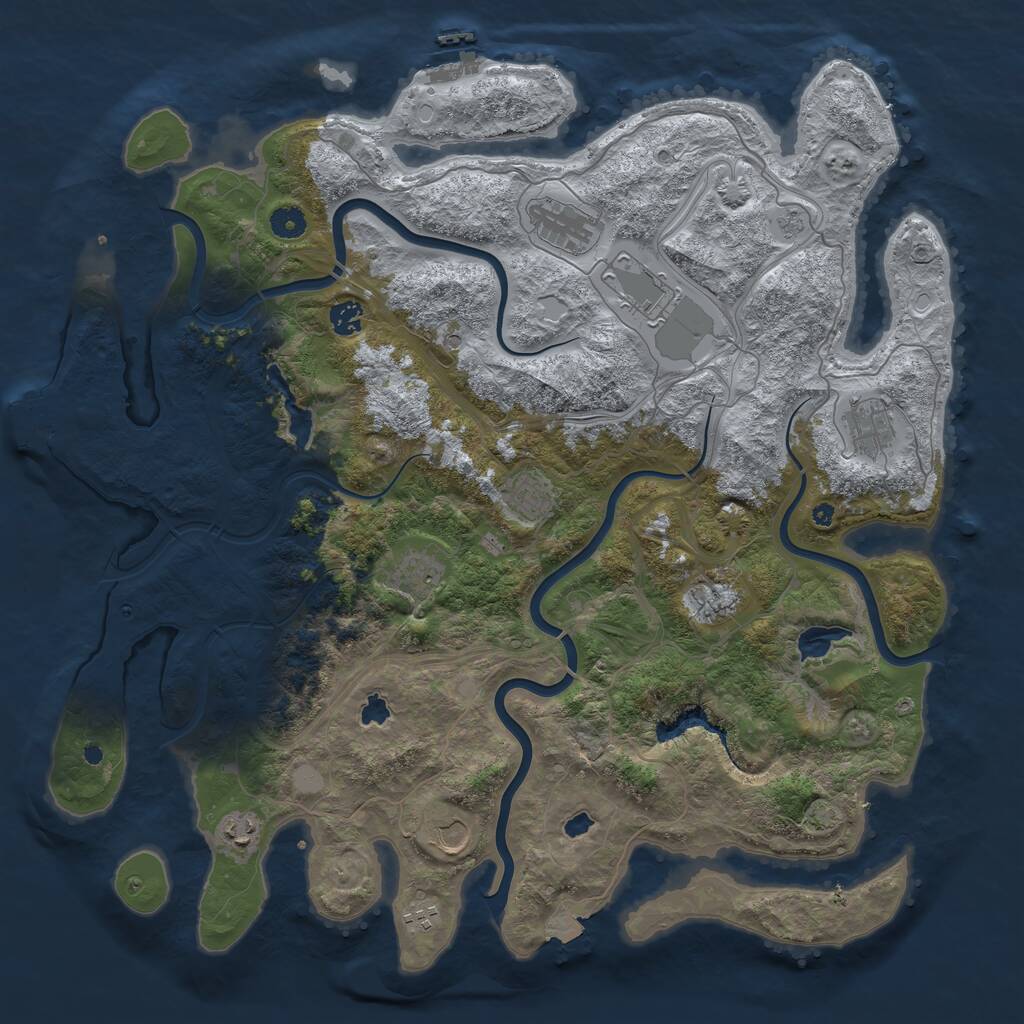 Rust Map: Procedural Map, Size: 4500, Seed: 1903375, 16 Monuments