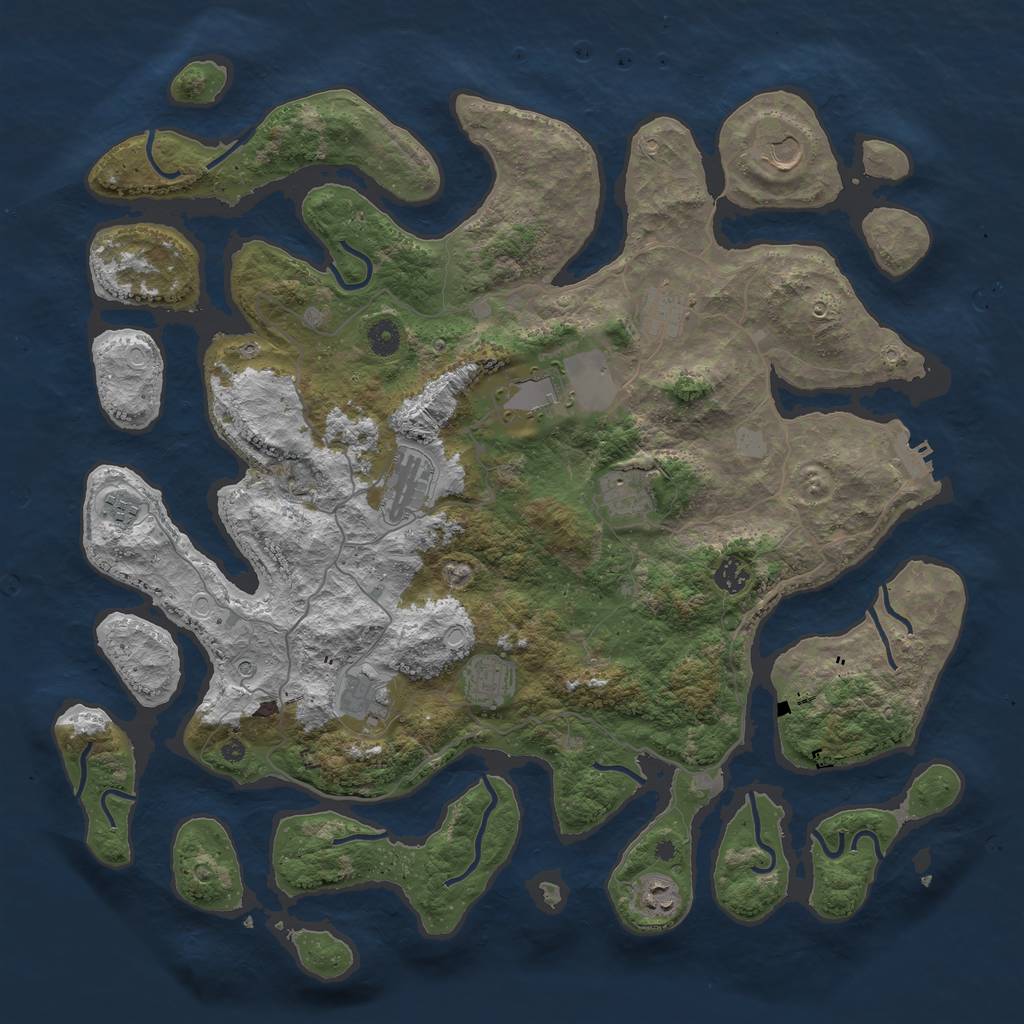 Rust Map: Procedural Map, Size: 4500, Seed: 4603512, 17 Monuments