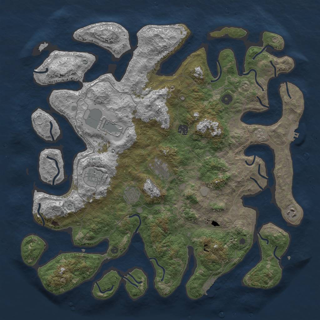 Rust Map: Procedural Map, Size: 4500, Seed: 99399264, 15 Monuments