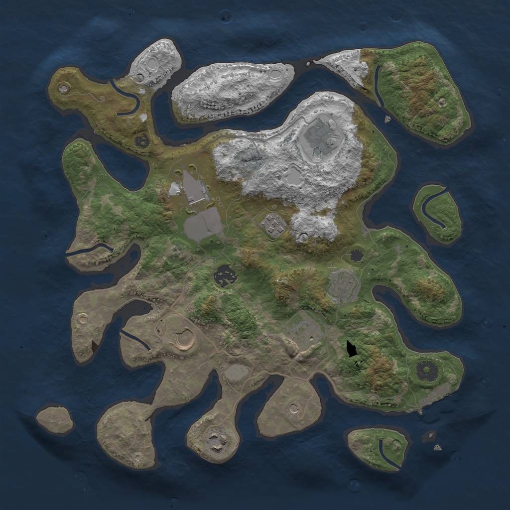Rust Map: Procedural Map, Size: 3550, Seed: 878093, 15 Monuments