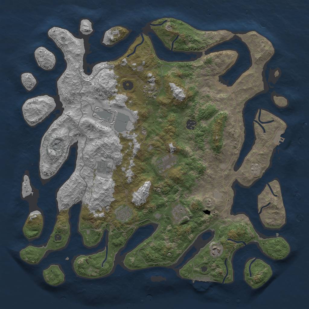 Rust Map: Procedural Map, Size: 4500, Seed: 5443642, 17 Monuments