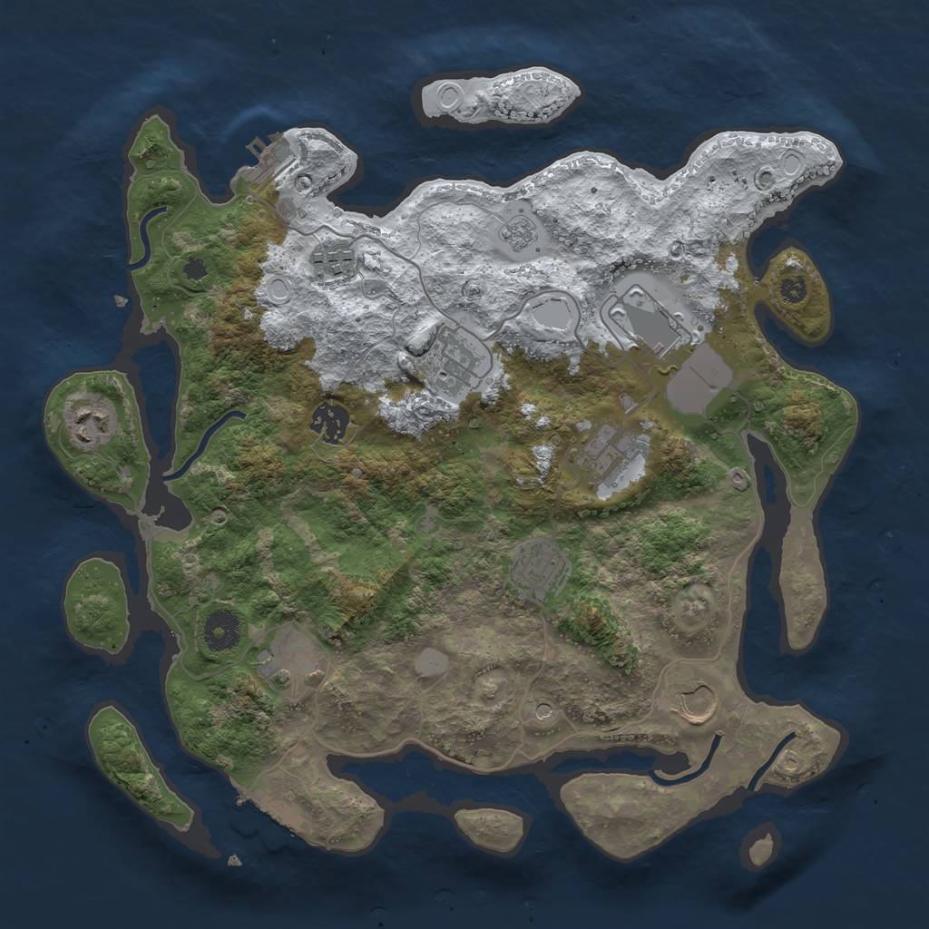 Rust Map: Procedural Map, Size: 3550, Seed: 231893, 18 Monuments