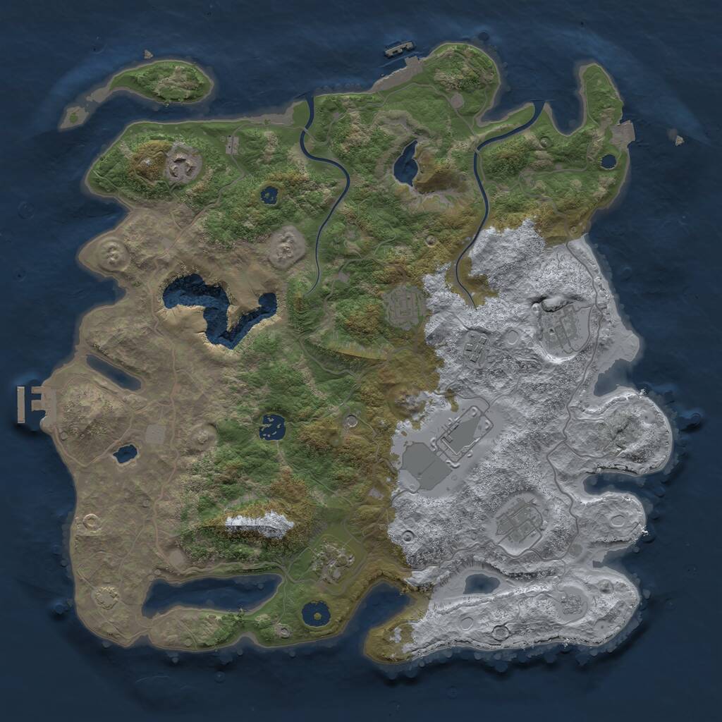 Rust Map: Procedural Map, Size: 4000, Seed: 1630084733, 14 Monuments