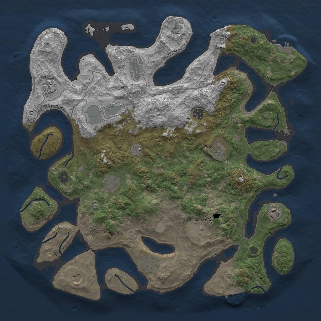 Rust Map: Procedural Map, Size: 4500, Seed: 3390713, 19 Monuments