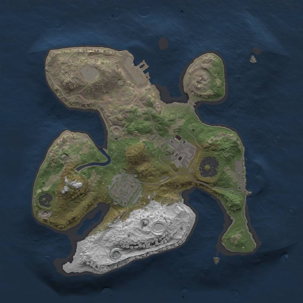 Rust Map: Procedural Map, Size: 2200, Seed: 1517598093, 9 Monuments