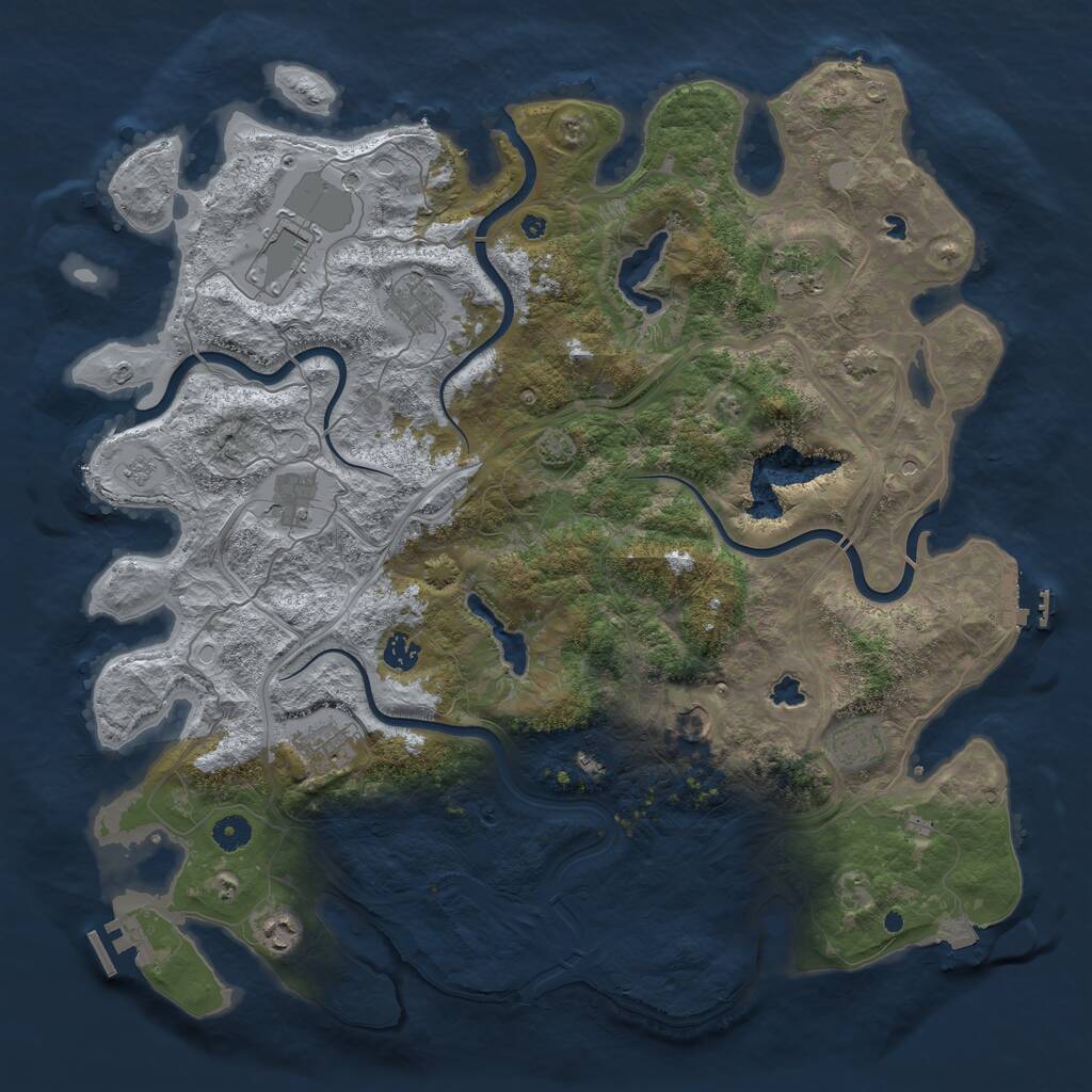 Rust Map: Procedural Map, Size: 4500, Seed: 4117349, 16 Monuments