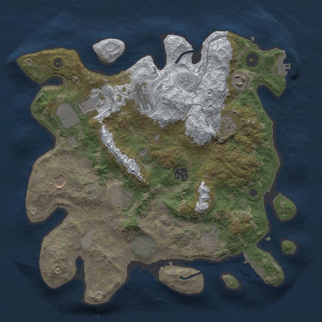Rust Map: Procedural Map, Size: 3500, Seed: 4550089, 18 Monuments