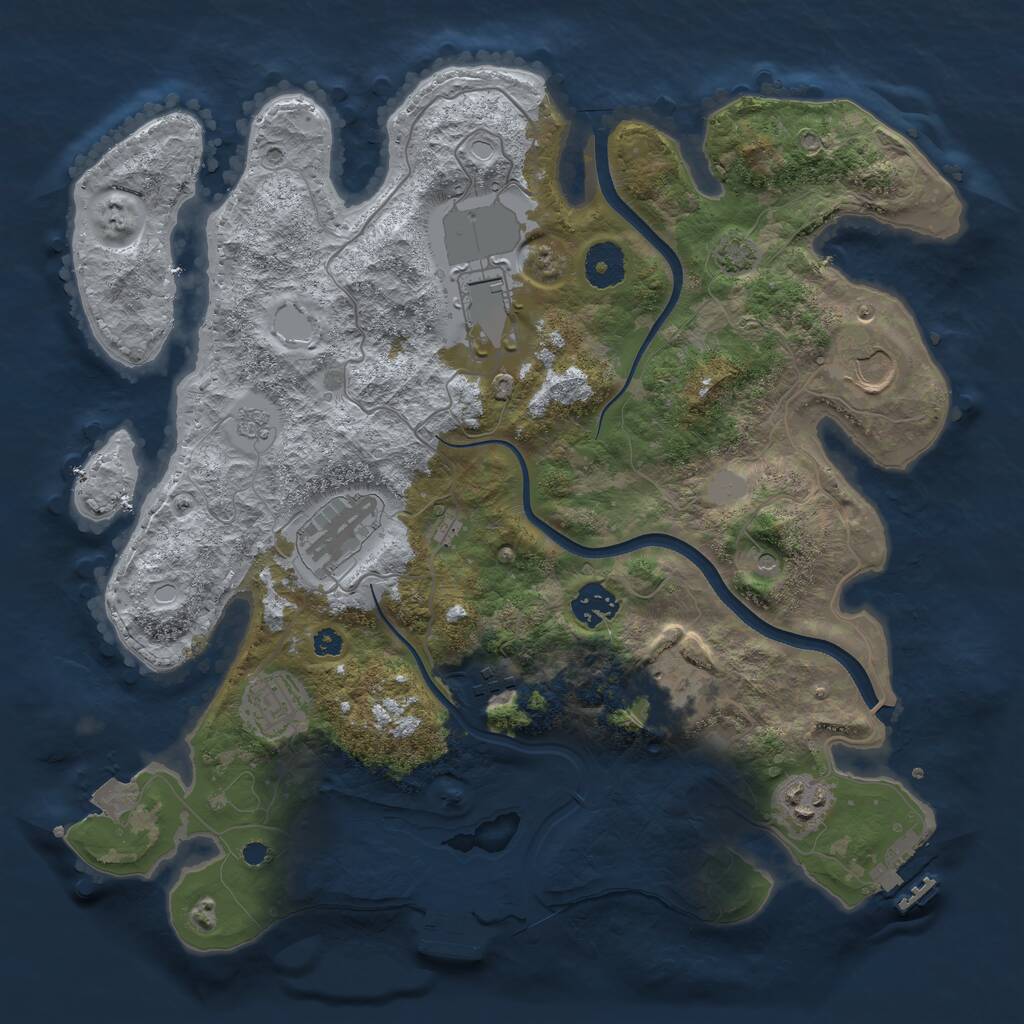 Rust Map: Procedural Map, Size: 3550, Seed: 612014, 14 Monuments