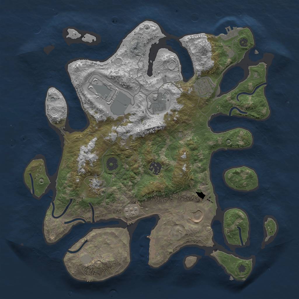 Rust Map: Procedural Map, Size: 3550, Seed: 867126, 15 Monuments