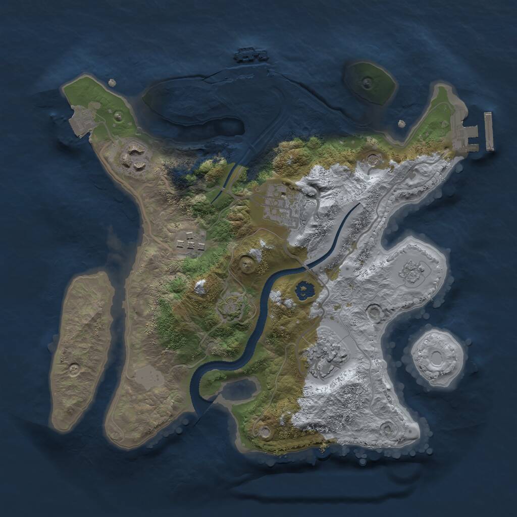 Rust Map: Procedural Map, Size: 2700, Seed: 1402029254, 10 Monuments