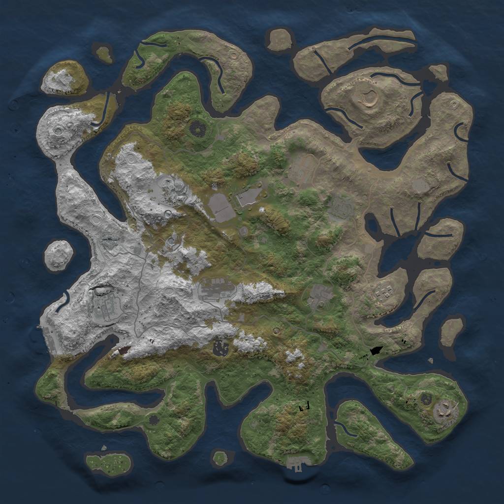 Rust Map: Procedural Map, Size: 4500, Seed: 2796892, 19 Monuments
