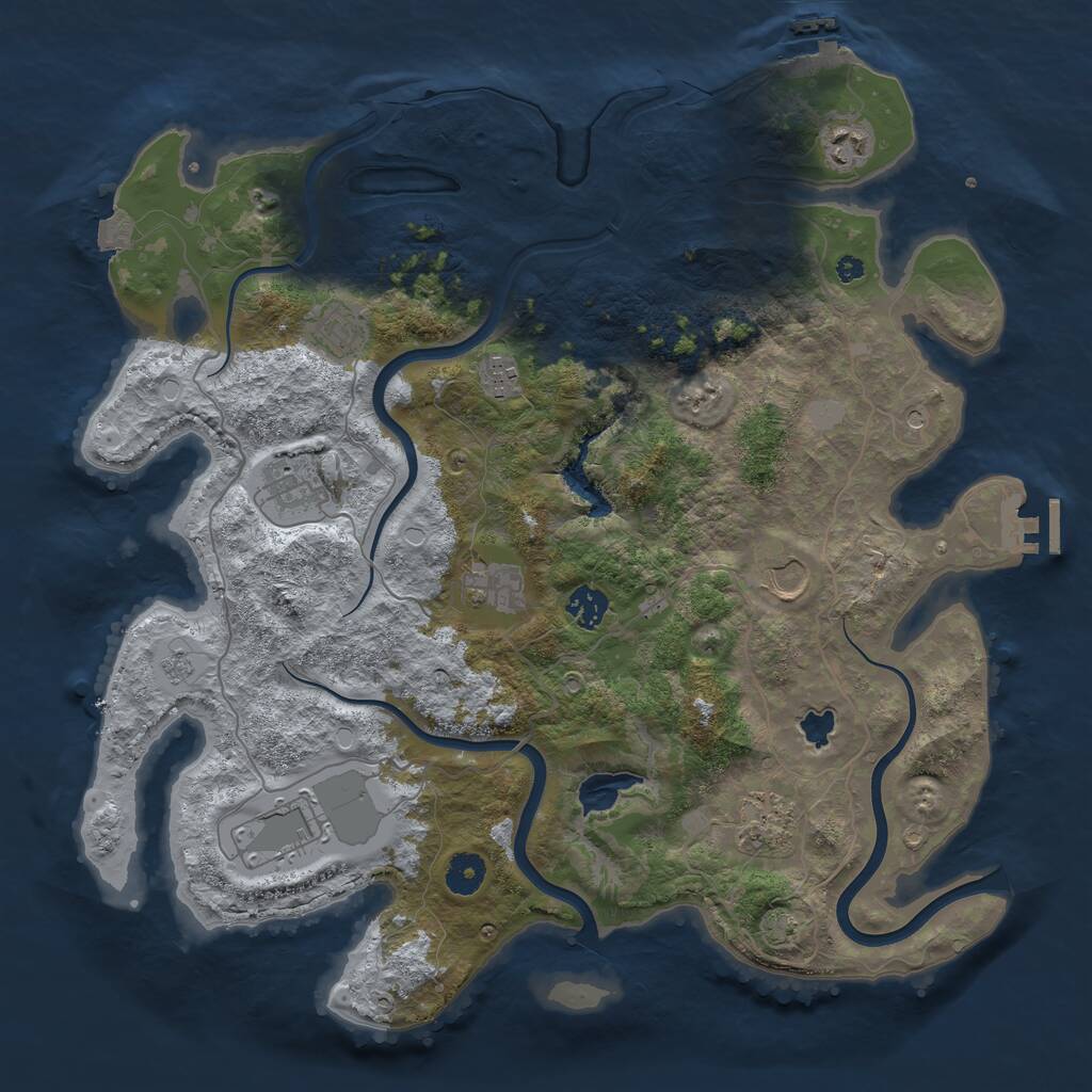 Rust Map: Procedural Map, Size: 4000, Seed: 460914, 15 Monuments