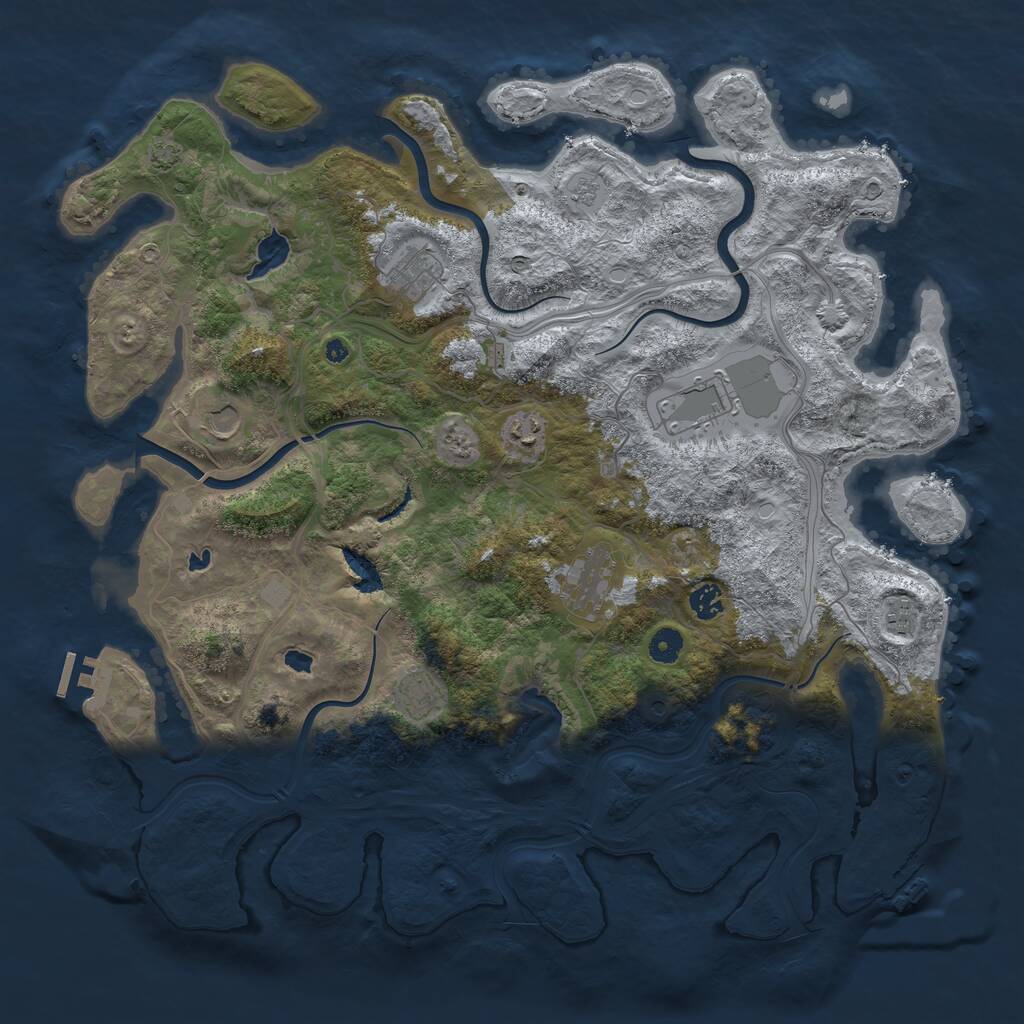 Rust Map: Procedural Map, Size: 4500, Seed: 657089, 14 Monuments
