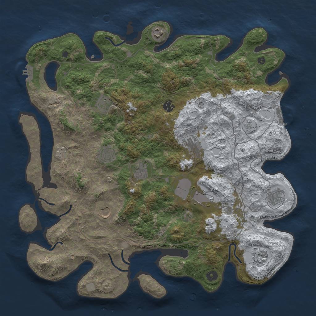 Rust Map: Procedural Map, Size: 4250, Seed: 14589, 20 Monuments