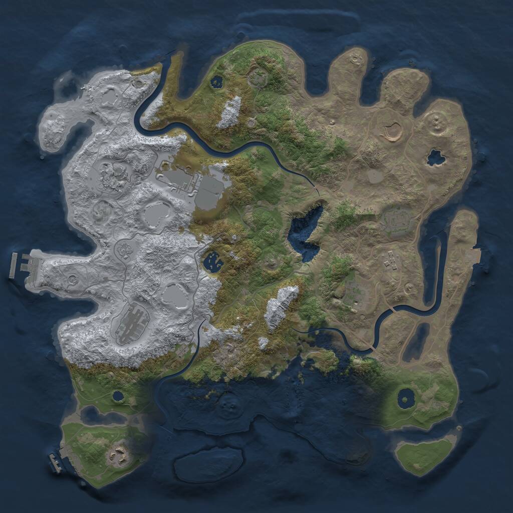 Rust Map: Procedural Map, Size: 4000, Seed: 333459, 15 Monuments