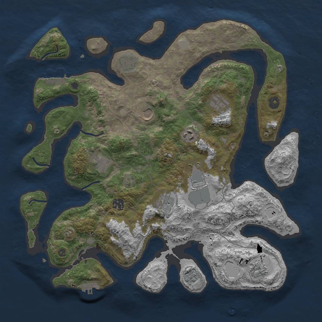 Rust Map: Procedural Map, Size: 4000, Seed: 226752, 18 Monuments