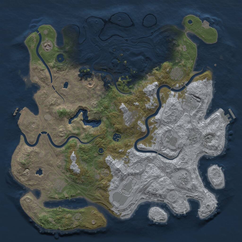 Rust Map: Procedural Map, Size: 4500, Seed: 4948747, 17 Monuments