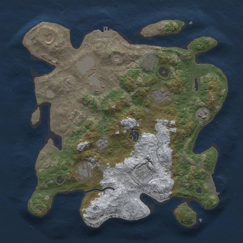 Rust Map: Procedural Map, Size: 3500, Seed: 178647, 19 Monuments